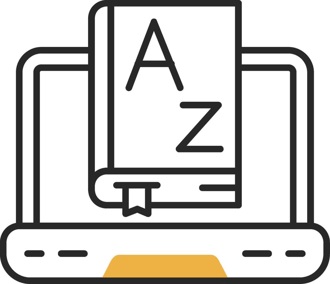 Dictionary Skined Filled Icon vector
