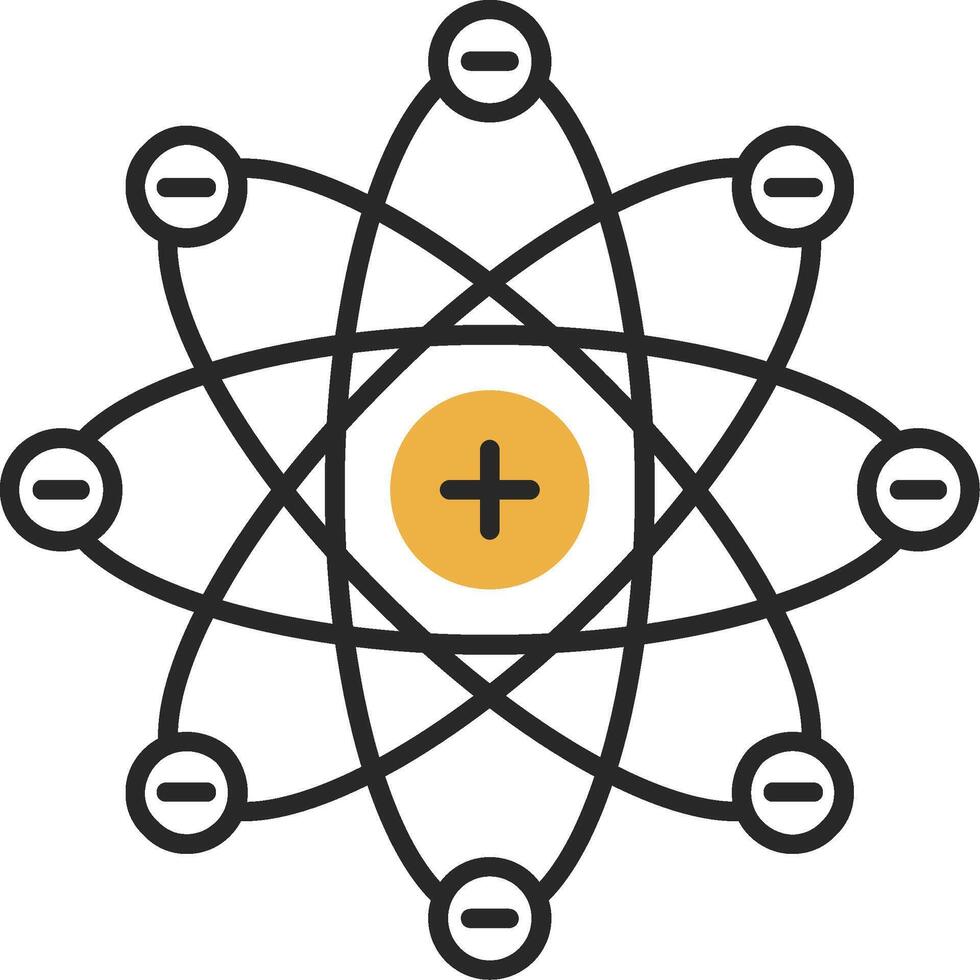 Atom Skined Filled Icon vector