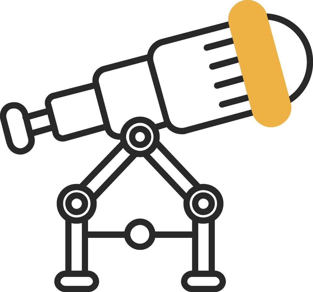 Telescope Skined Filled Icon vector