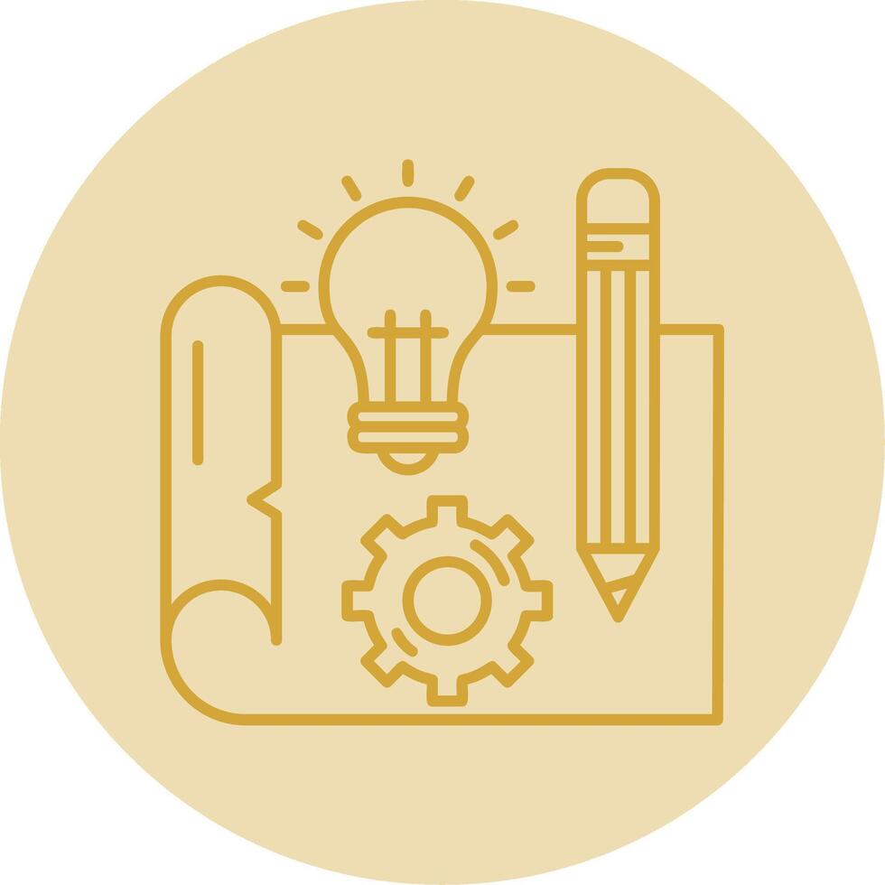 Blueprint Line Yellow Circle Icon vector