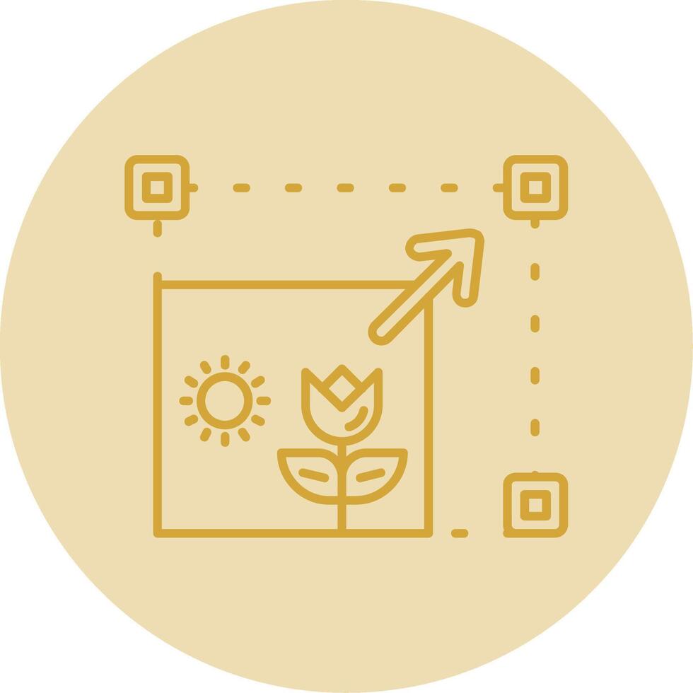 Resizing Line Yellow Circle Icon vector