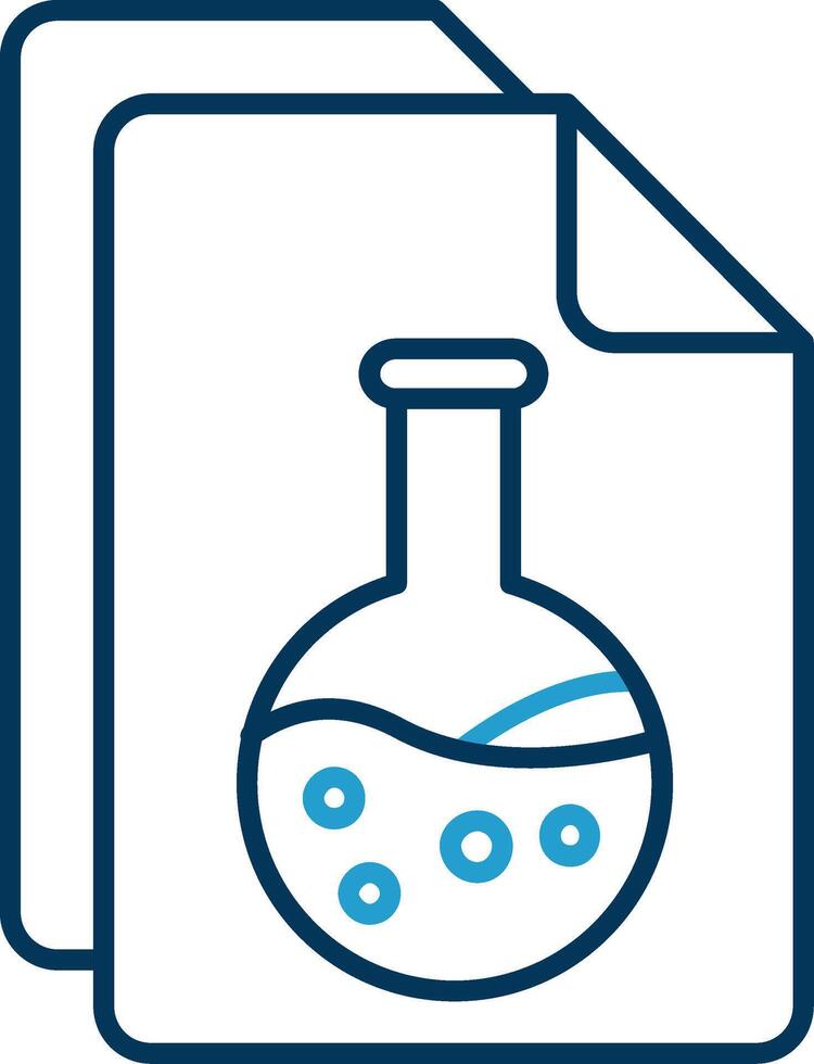 Document Line Blue Two Color Icon vector