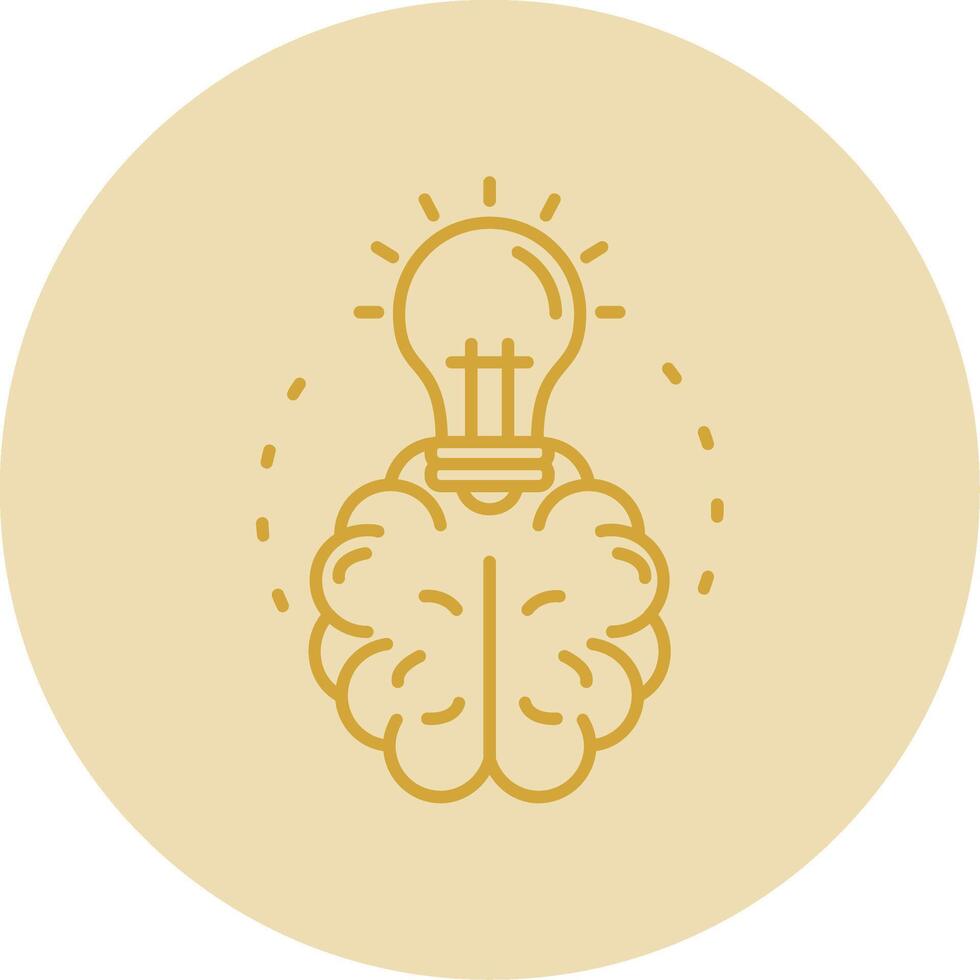 Brainstroming Line Yellow Circle Icon vector