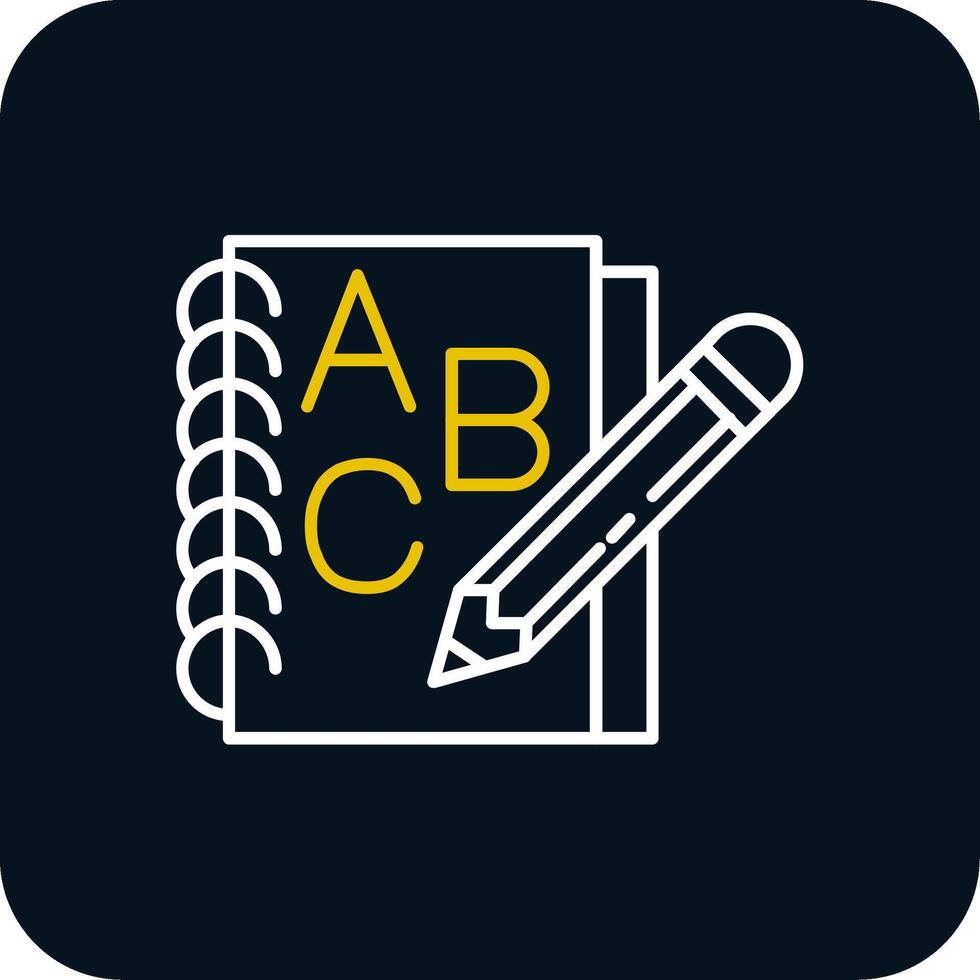 Notebook Line Yellow White Icon vector