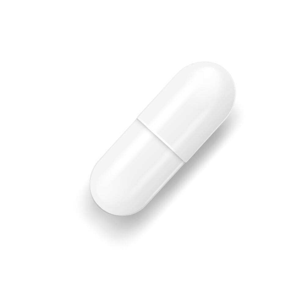 White Template Pills Capsules vector