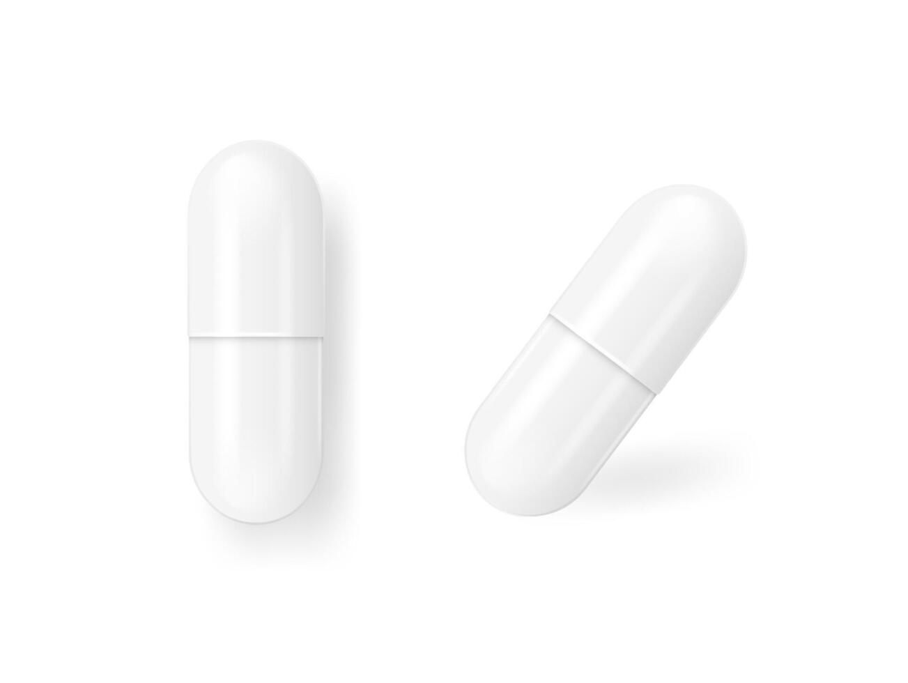 White Template Pills Capsules vector