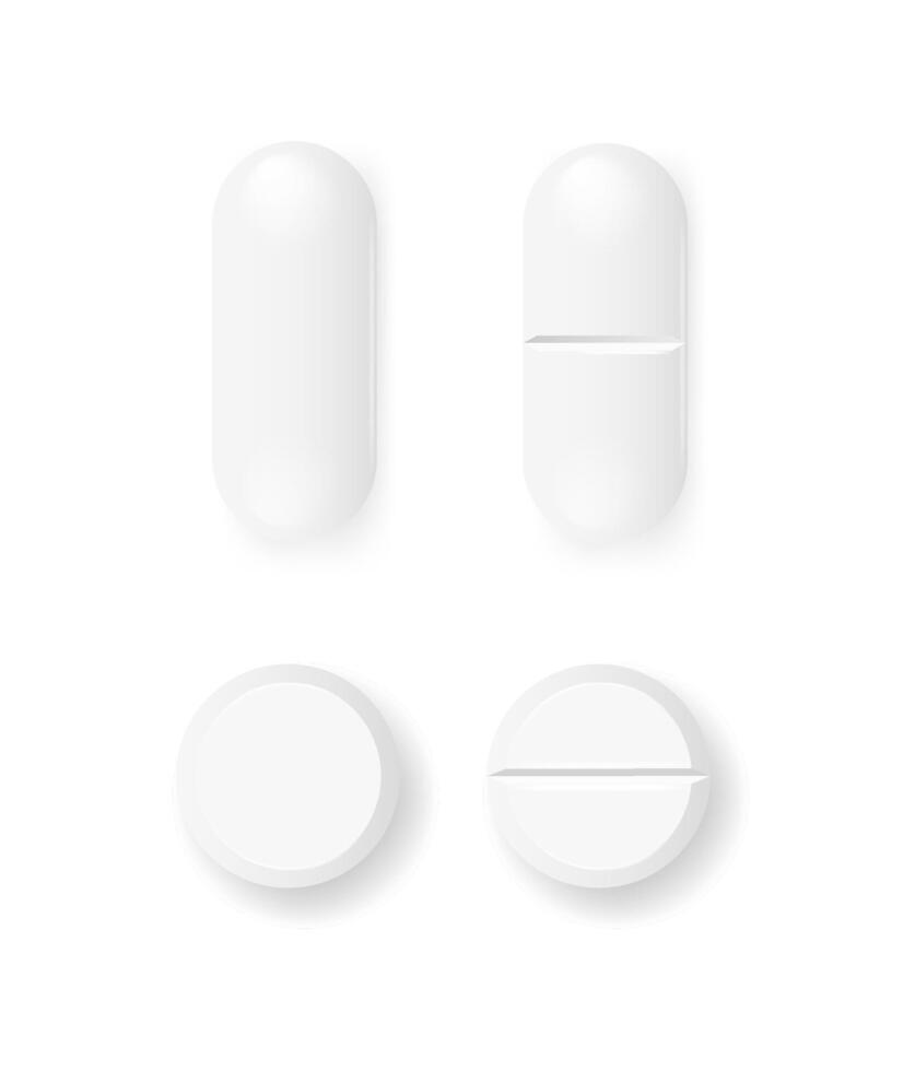 Pills and capsules Medicines tablets vector