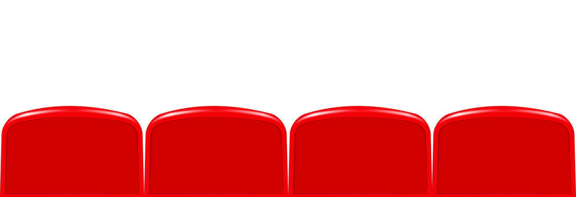 row of red seats on vector