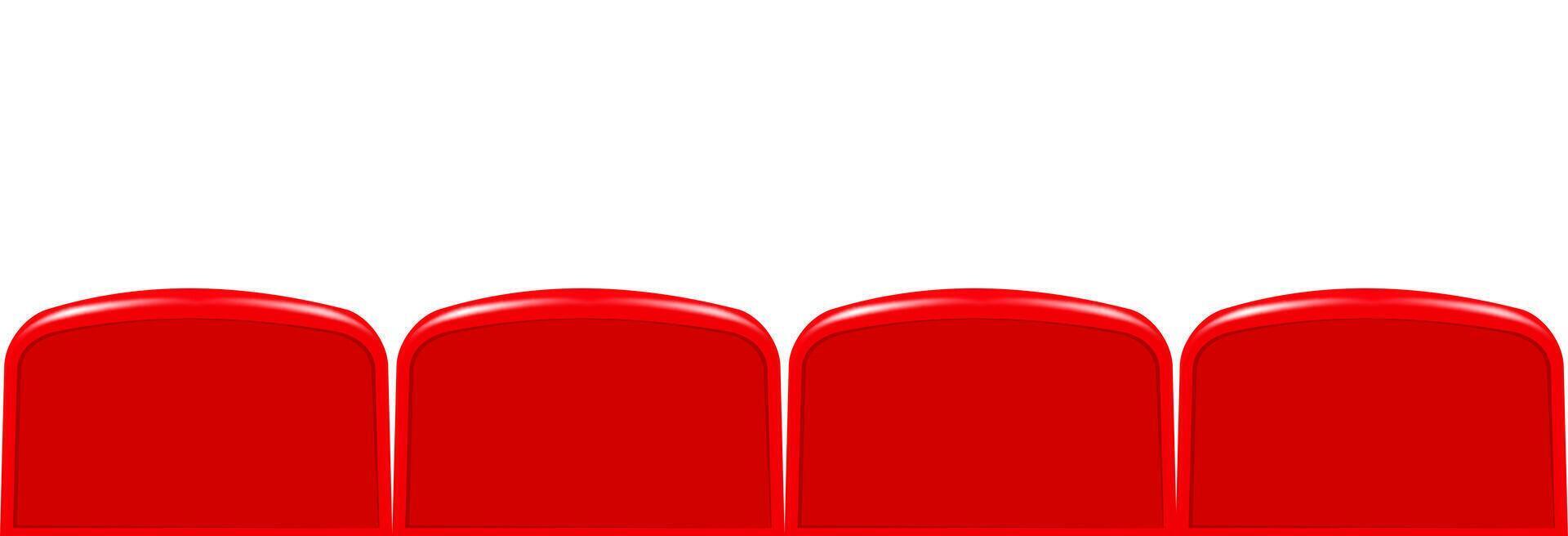 row of red seats on vector