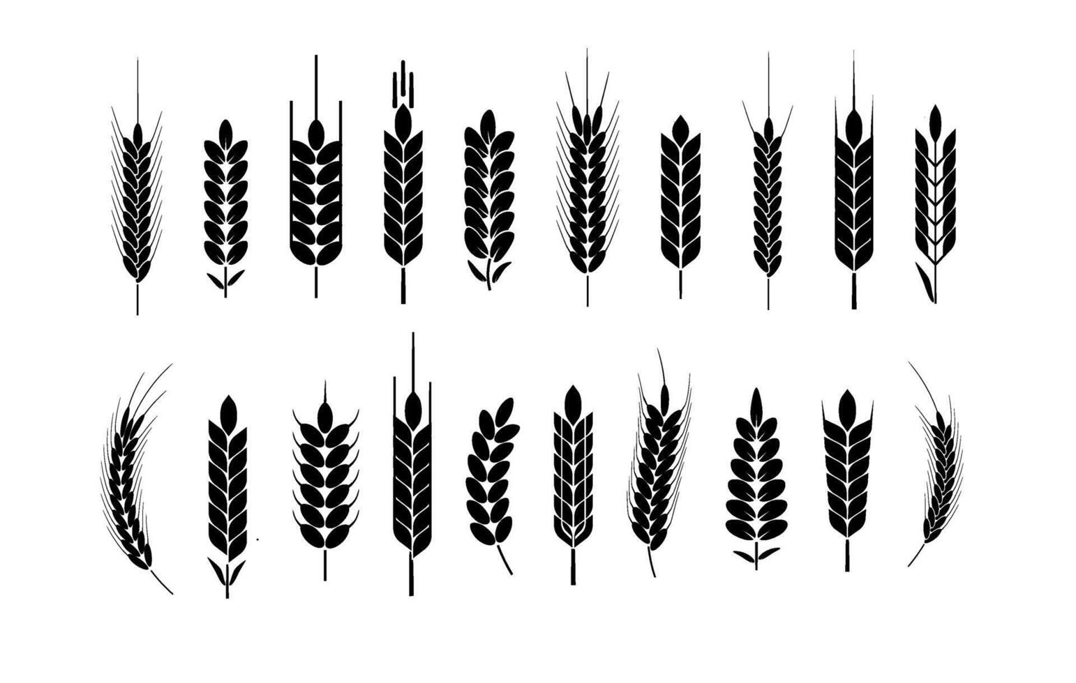 Wheat Ears Icons and Logo vector