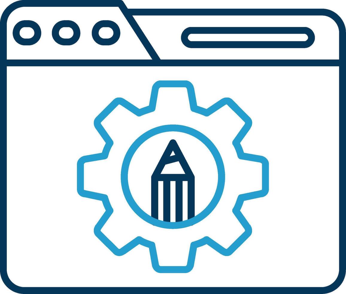 Settings Line Blue Two Color Icon vector