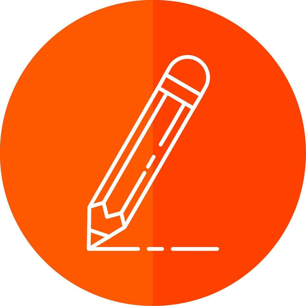 Pencil Line Red Circle Icon vector