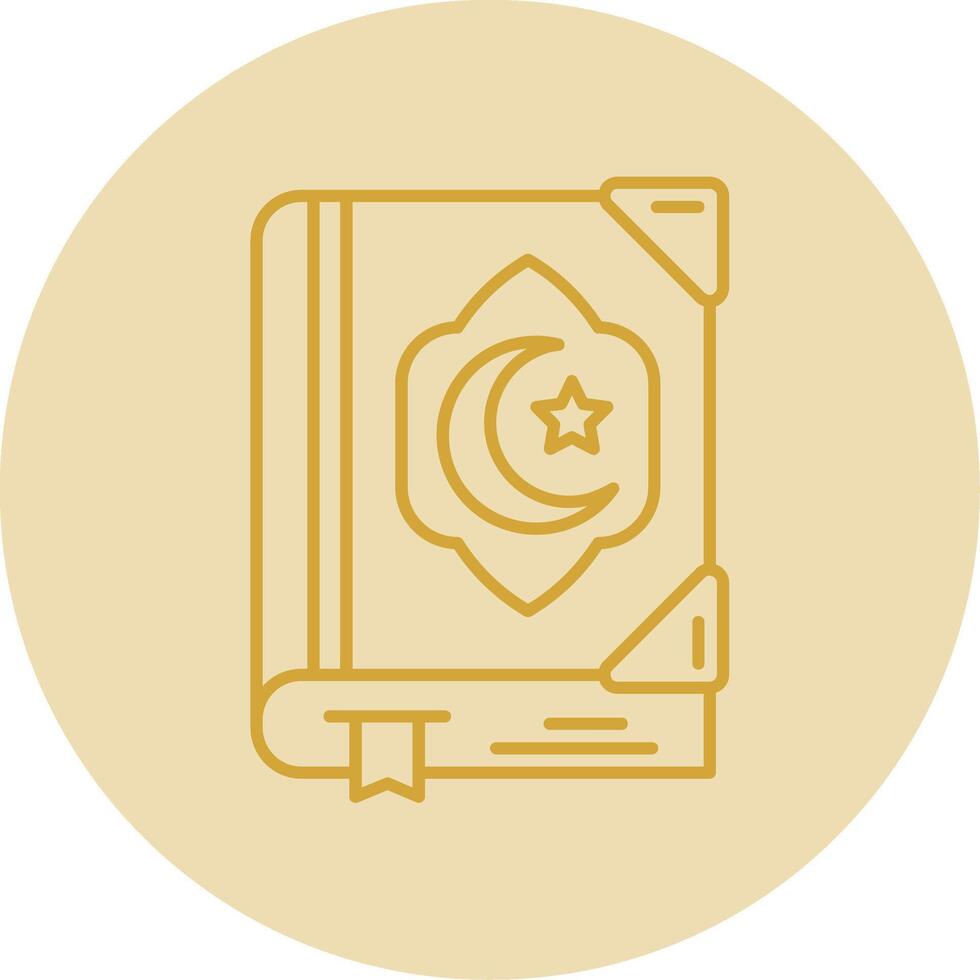 Quran Line Yellow Circle Icon vector
