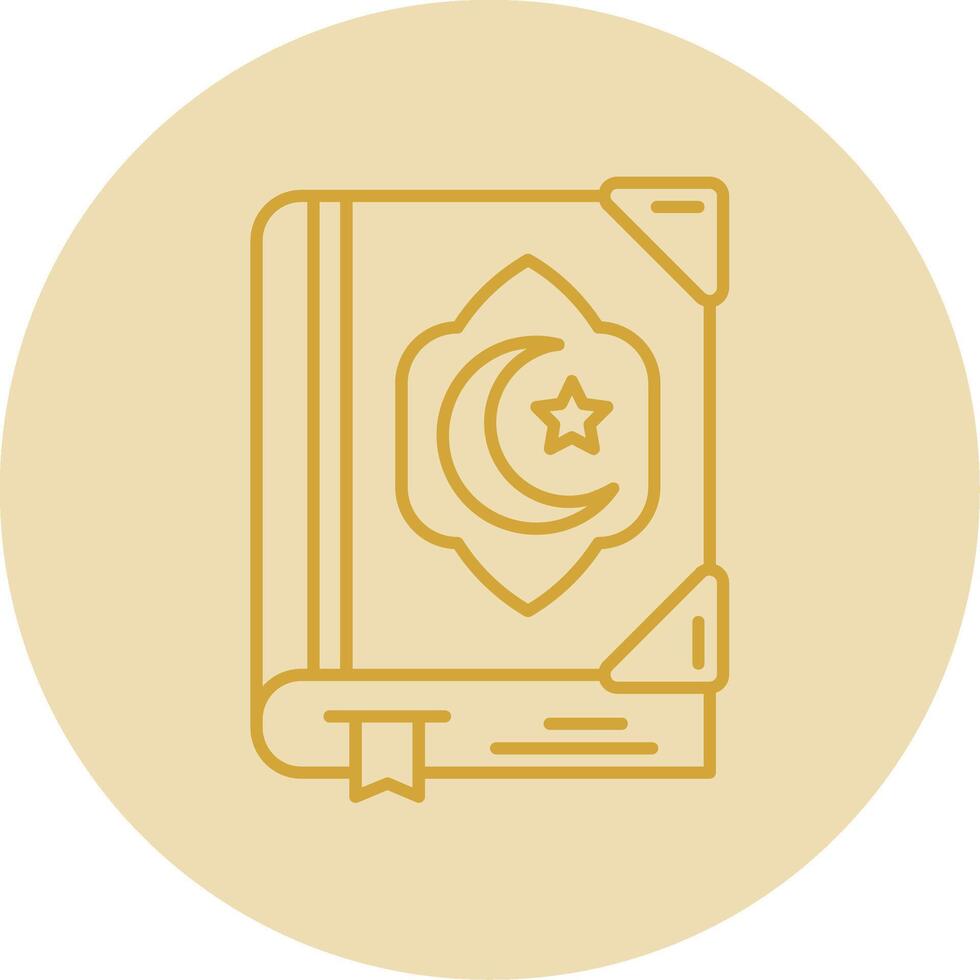 Corán línea amarillo circulo icono vector