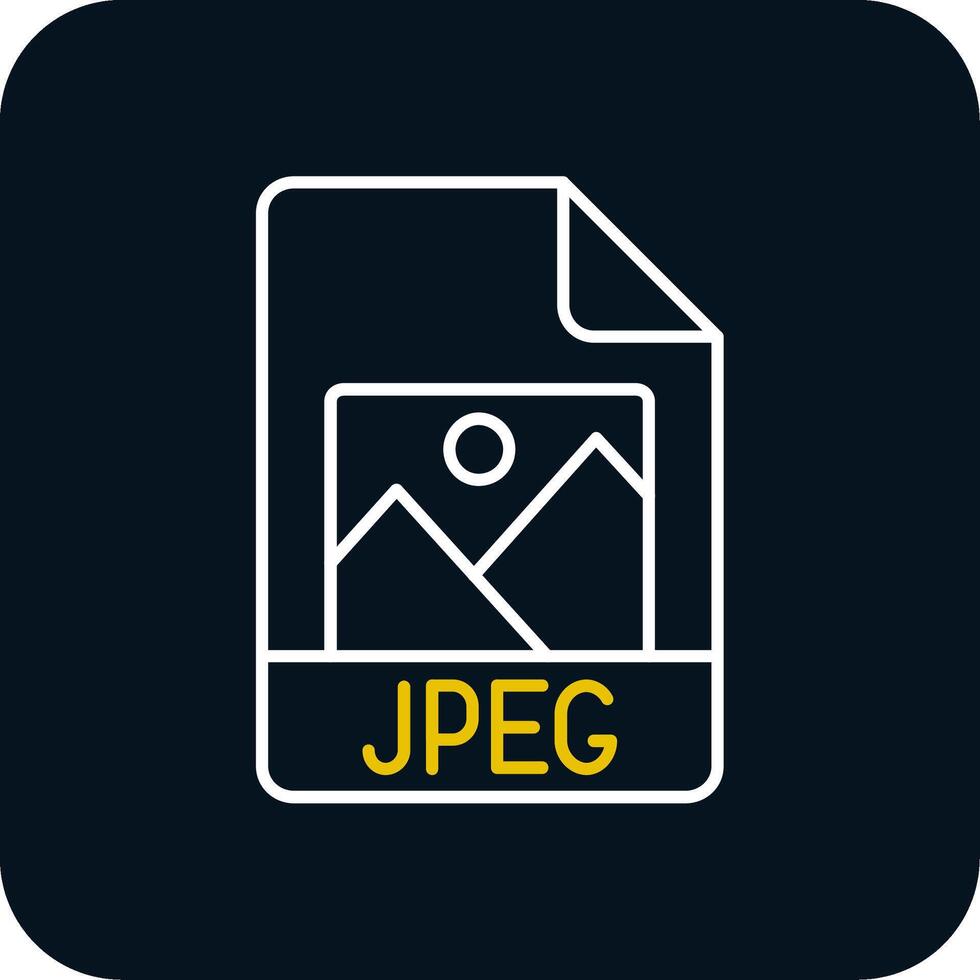 Jpg Line Yellow White Icon vector