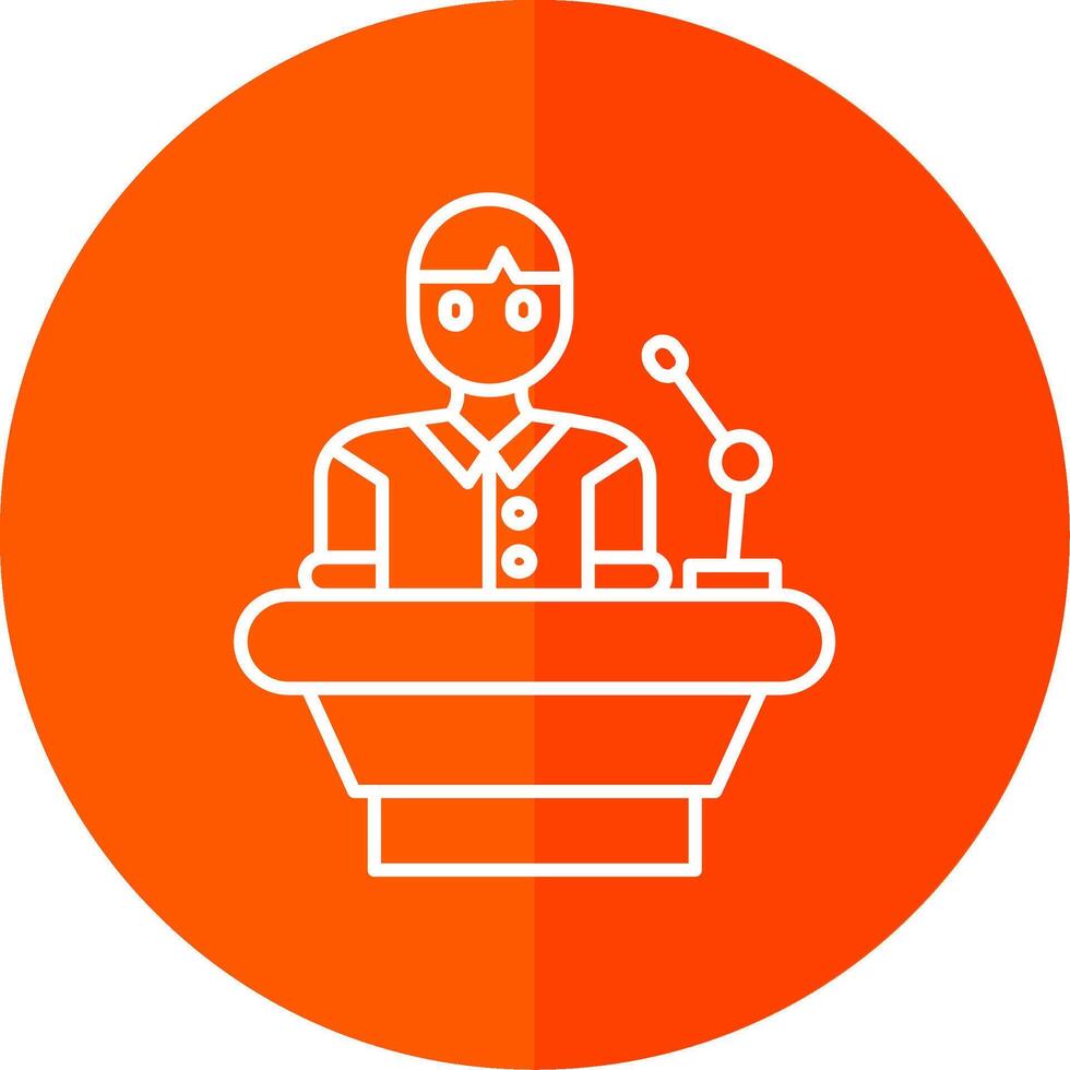 Lecturer Line Red Circle Icon vector