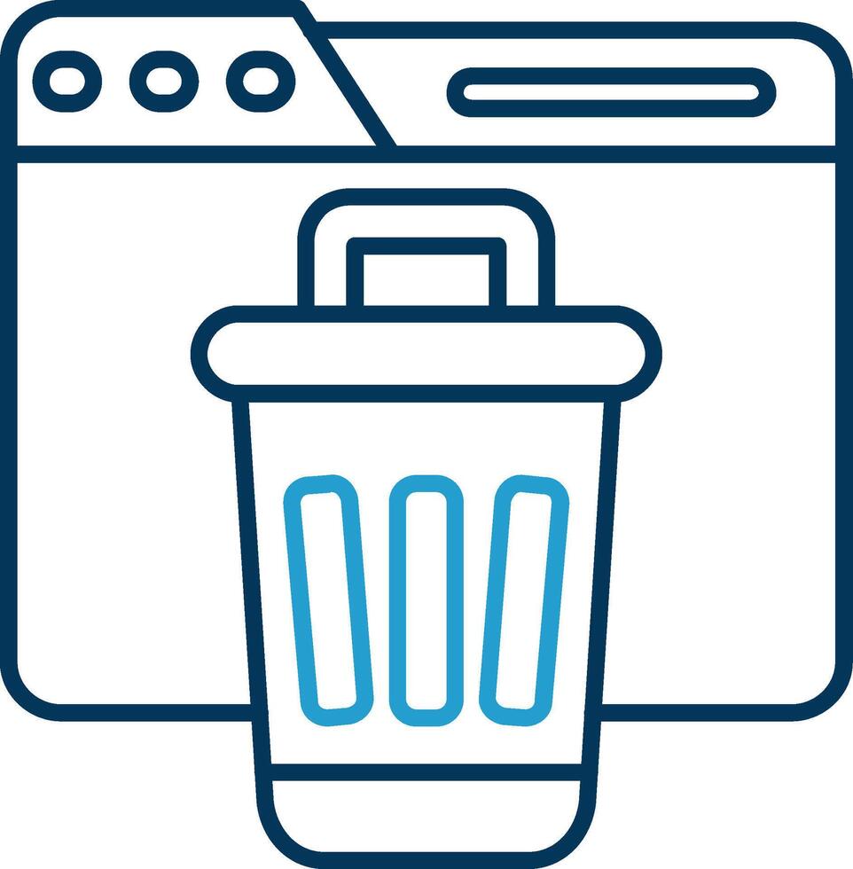 Bin Line Blue Two Color Icon vector