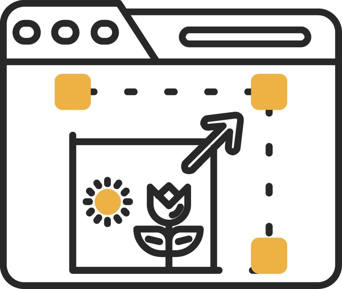 Resize Skined Filled Icon vector