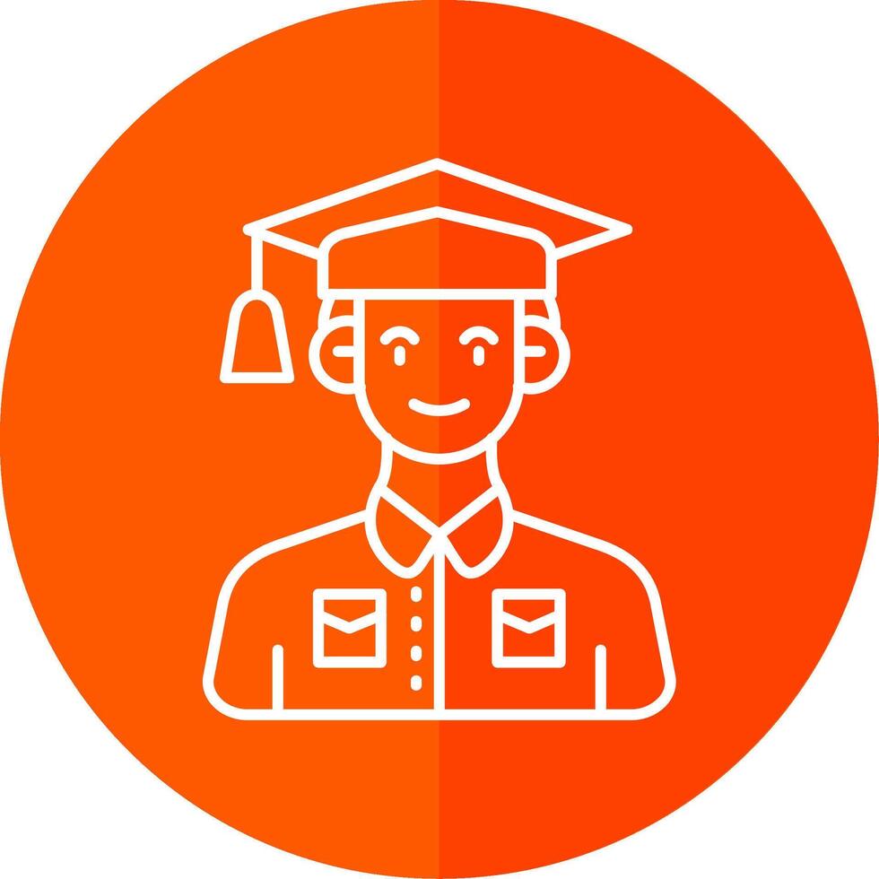 Student Line Red Circle Icon vector
