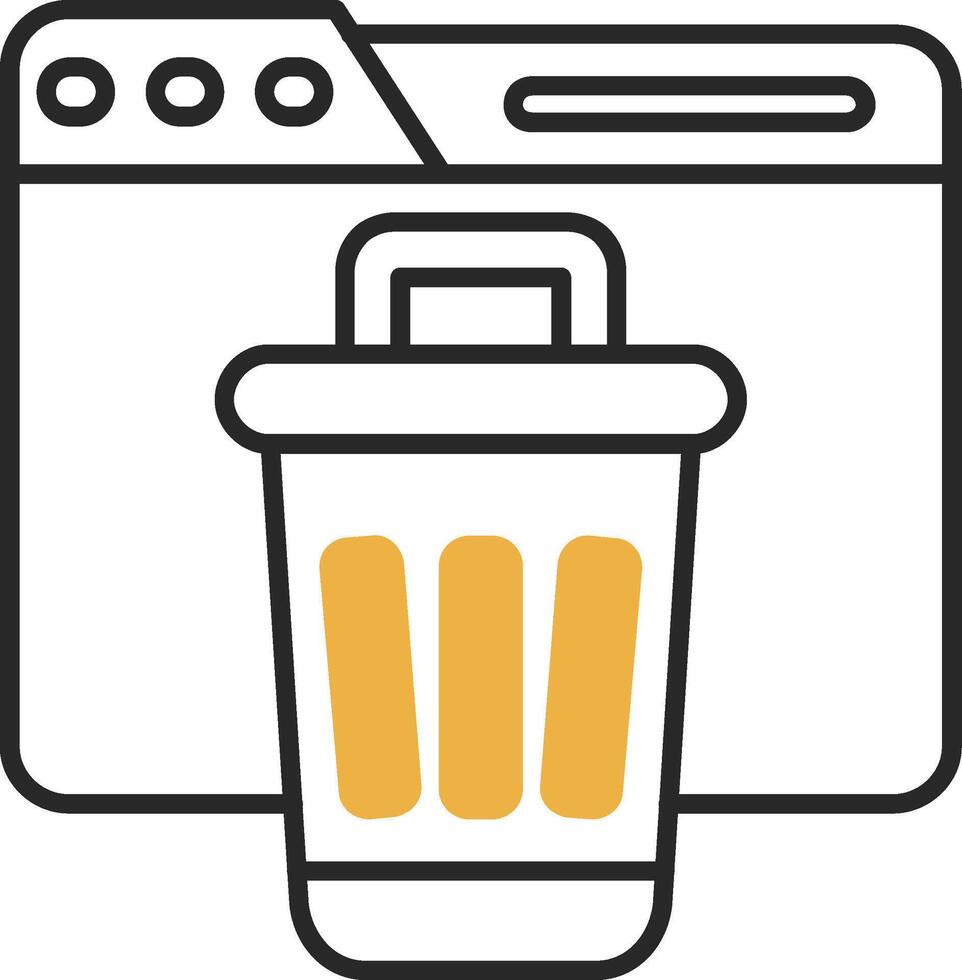 Bin Skined Filled Icon vector