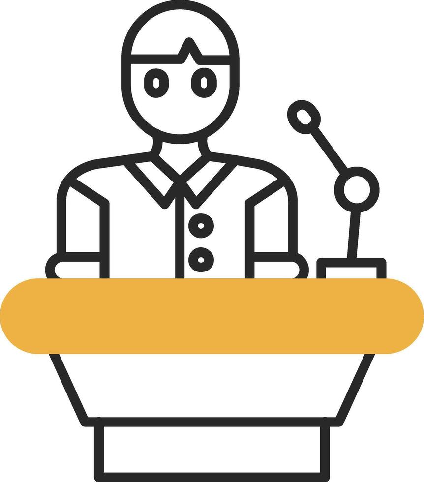 Lecturer Skined Filled Icon vector