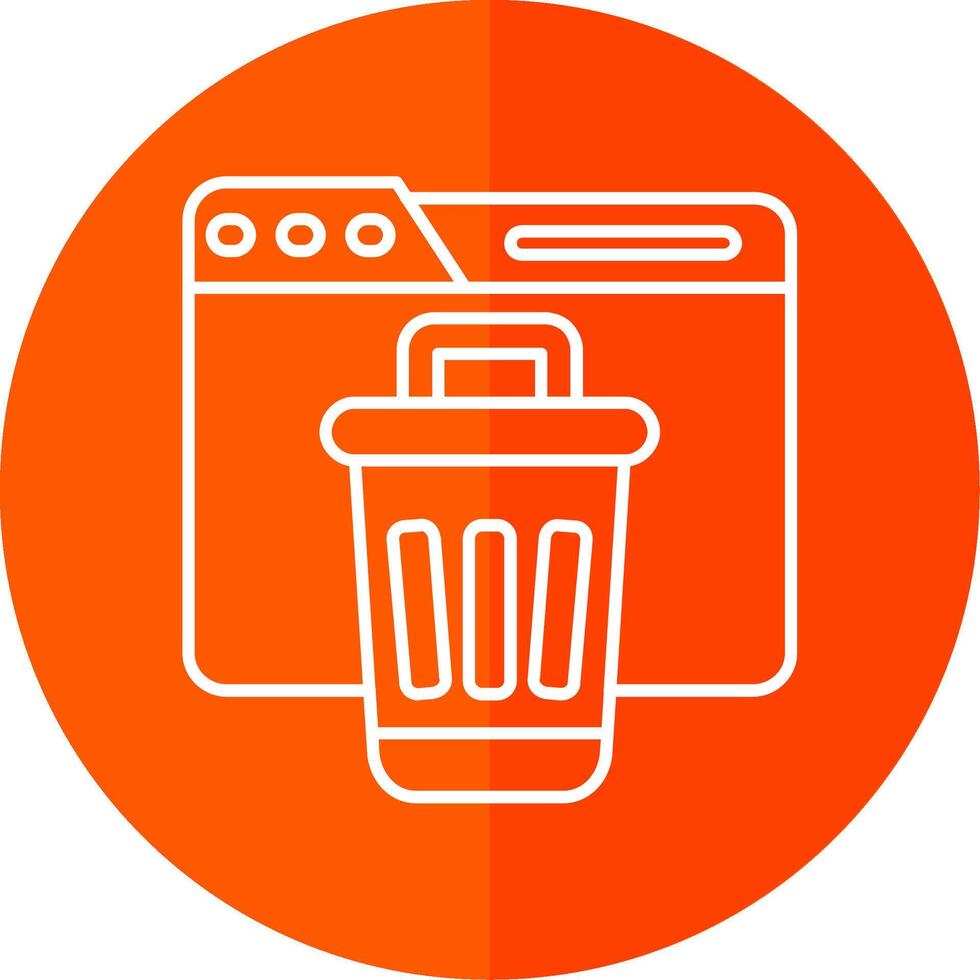 Bin Line Red Circle Icon vector