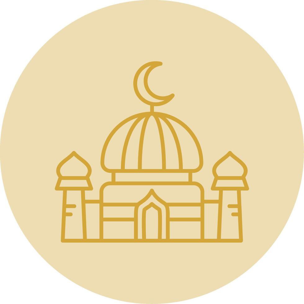 Dome Line Yellow Circle Icon vector