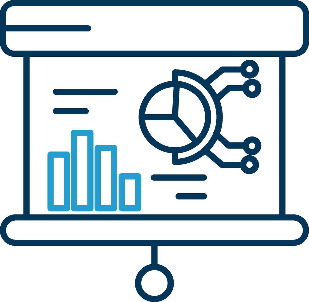 Presentation Line Blue Two Color Icon vector