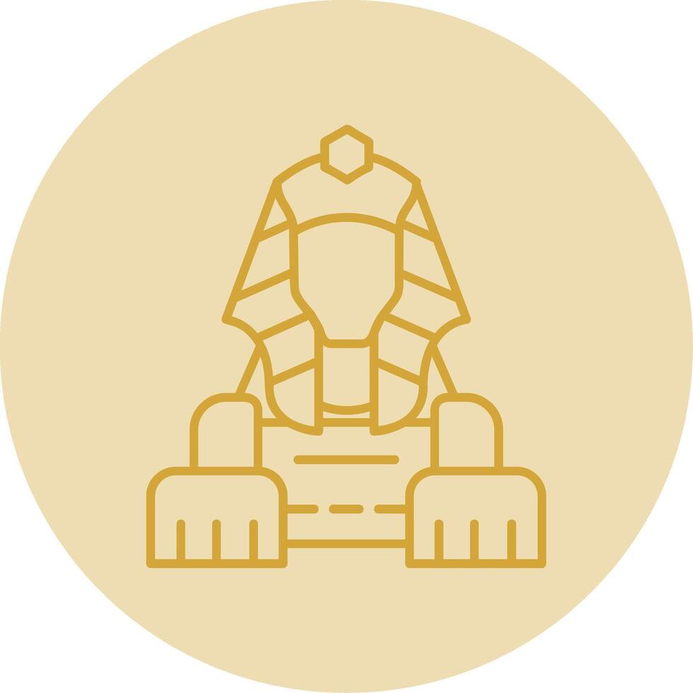 Sphinx Line Yellow Circle Icon vector