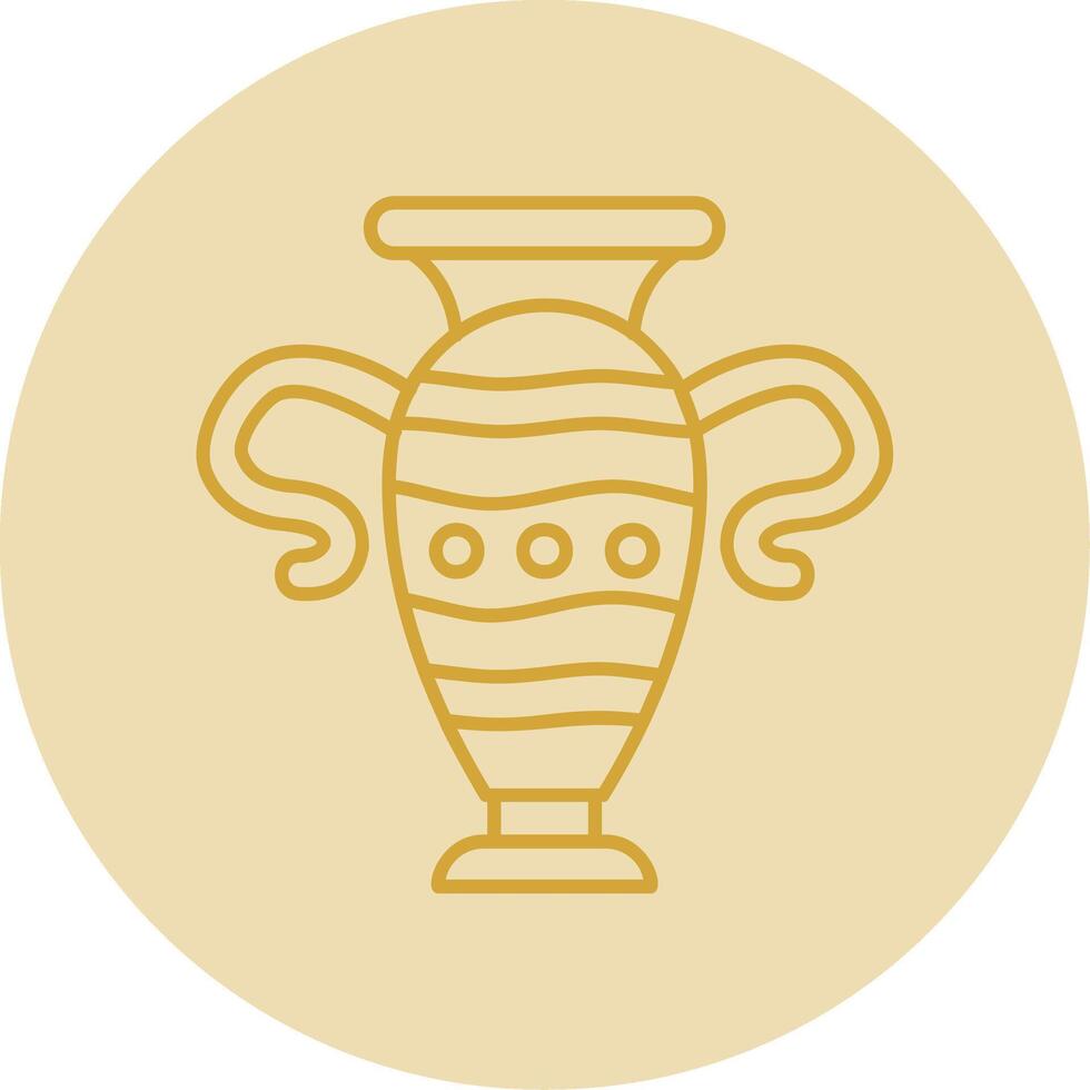 Vase Line Yellow Circle Icon vector