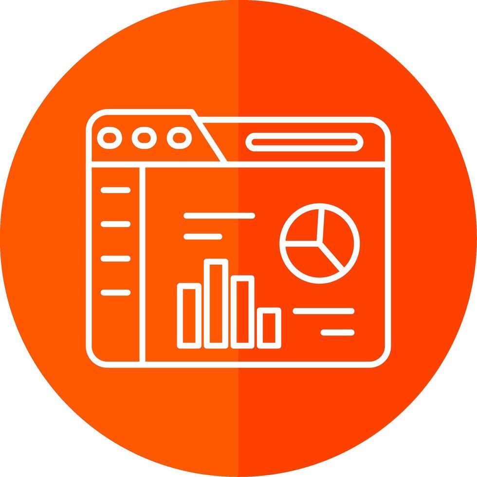 Analytics Line Red Circle Icon vector