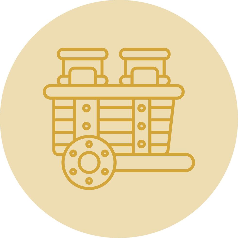 Cart Line Yellow Circle Icon vector