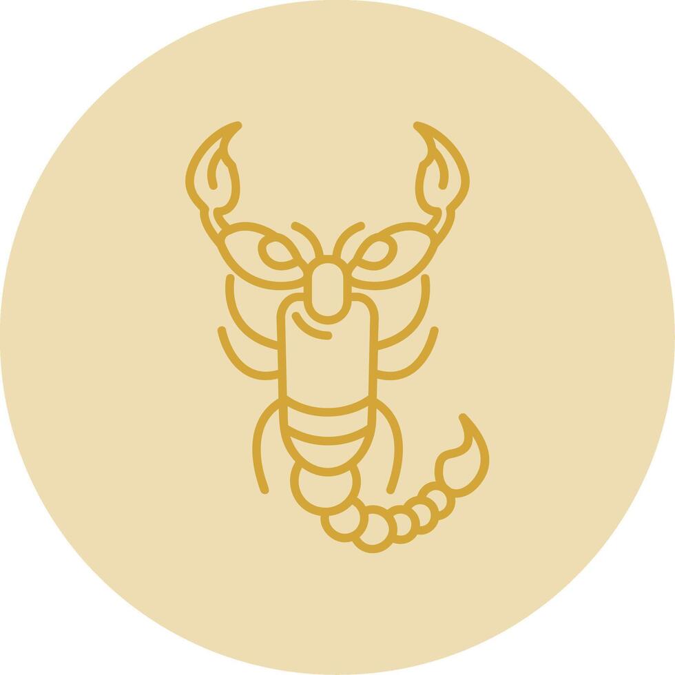 Scorpion Line Yellow Circle Icon vector