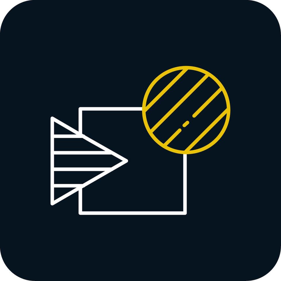 Intersect Line Yellow White Icon vector