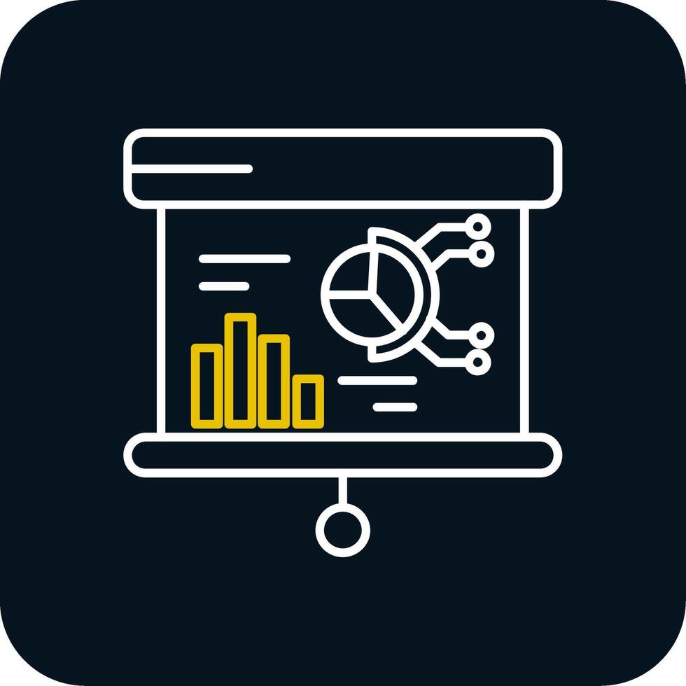 Presentation Line Yellow White Icon vector