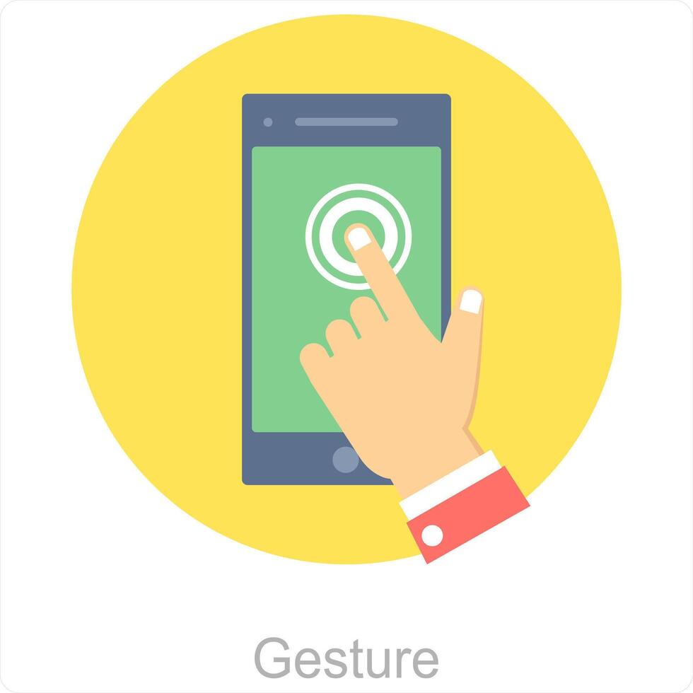 Gesture and touch icon concept vector