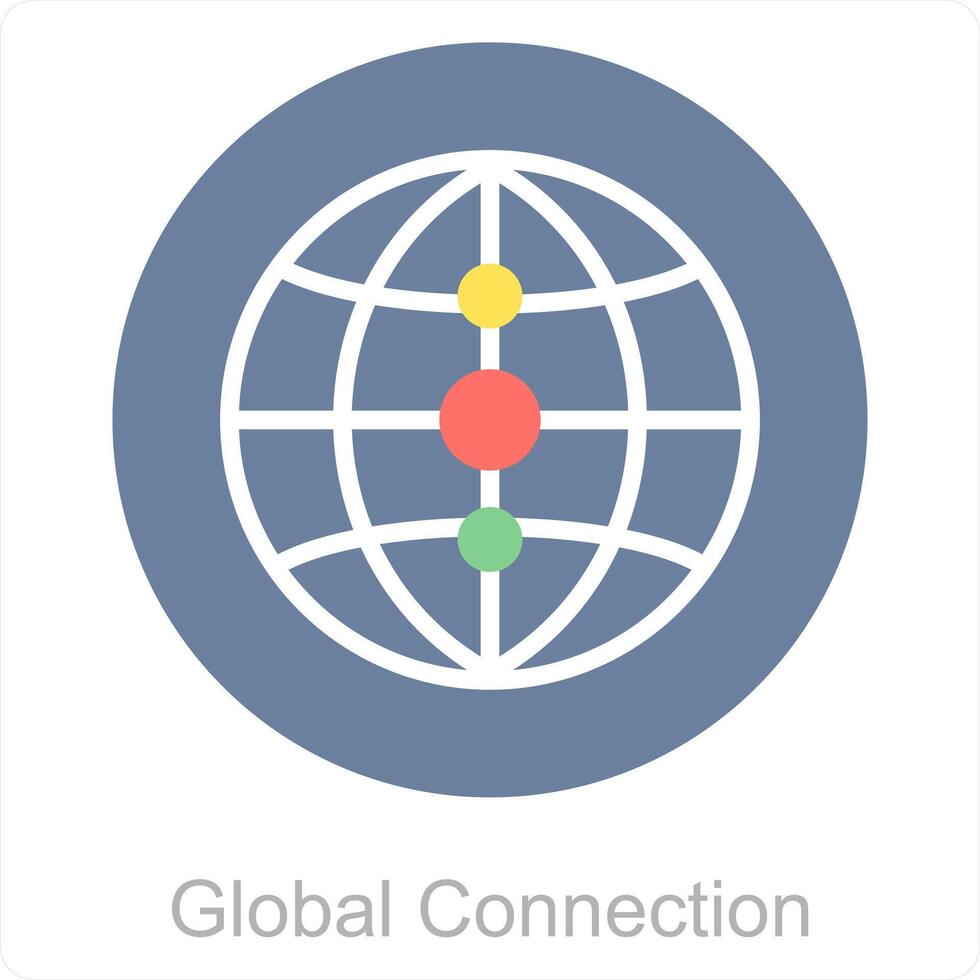 Global Connection and connection icon concept vector