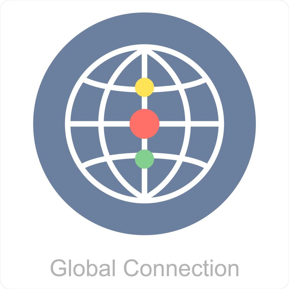 Global Connection and connection icon concept vector