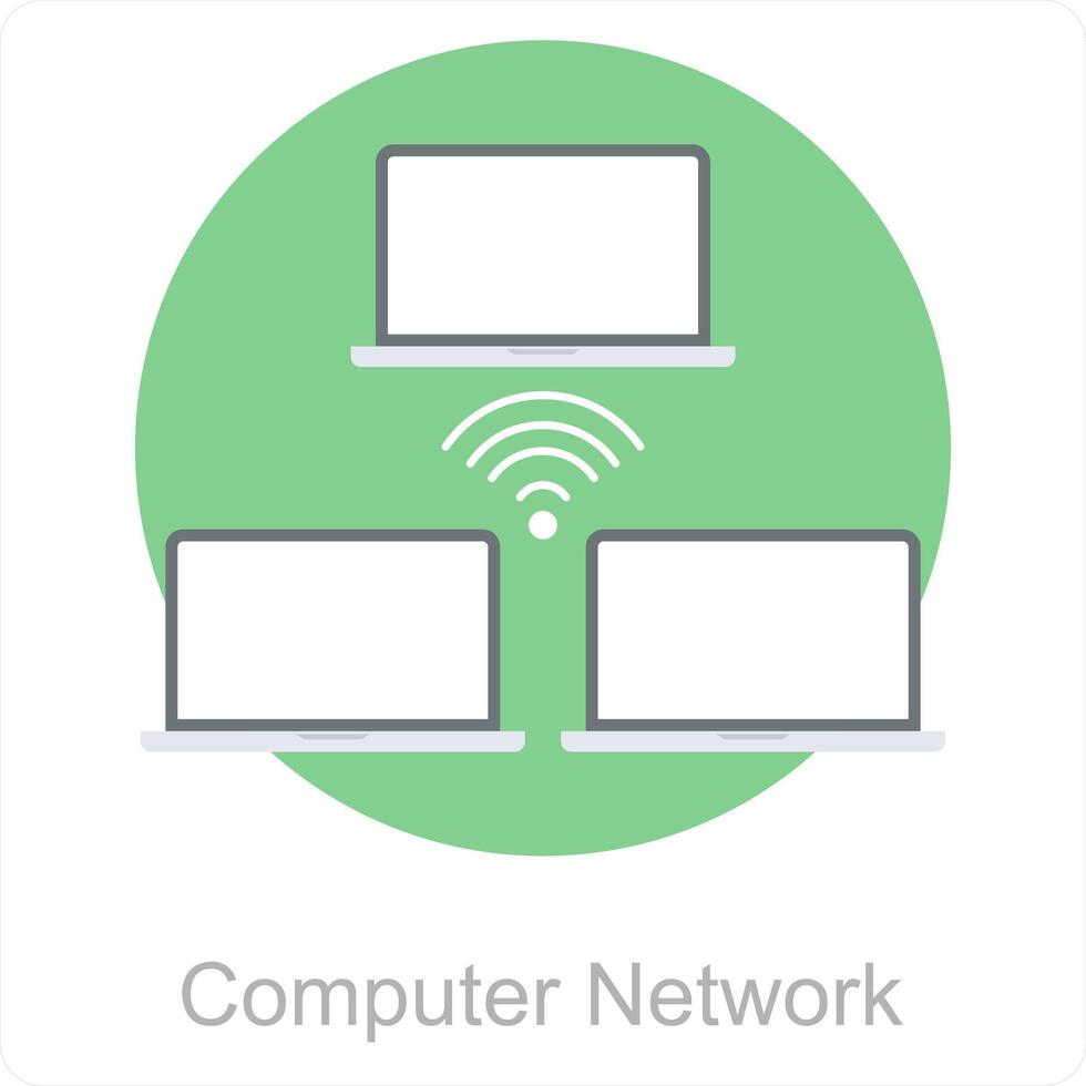 Computer Network and connection icon concept vector