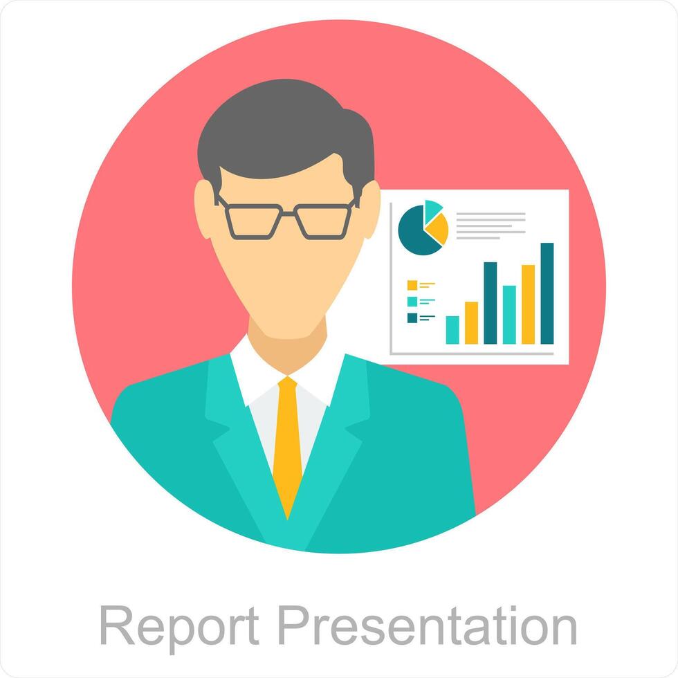Report Presentation and analysis icon concept vector