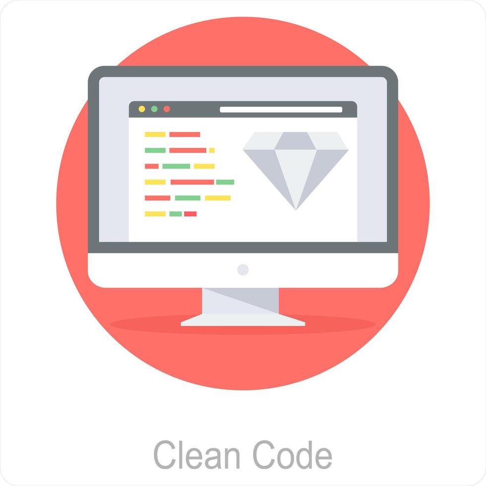 limpiar código y código icono concepto vector