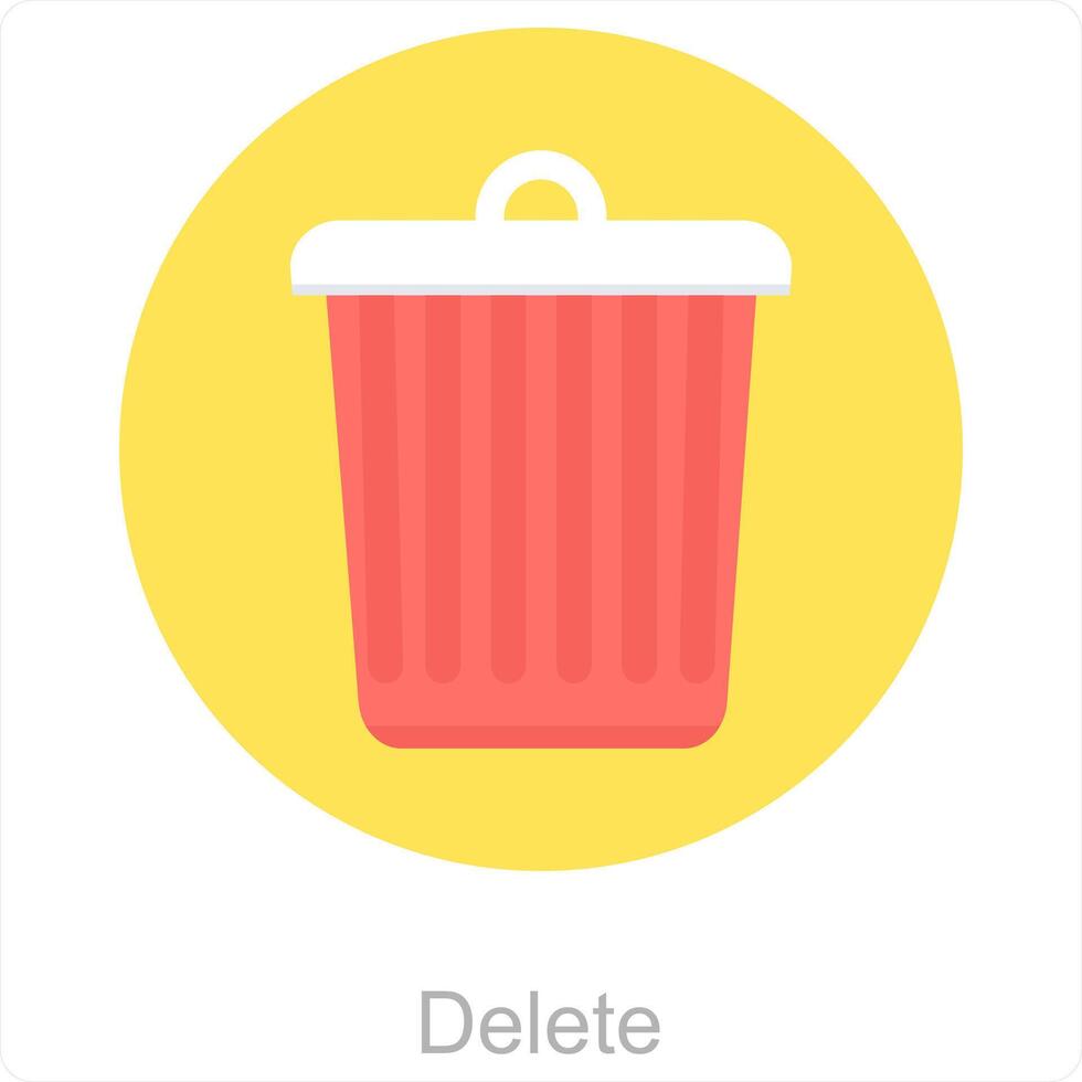 Delete and trash icon concept vector