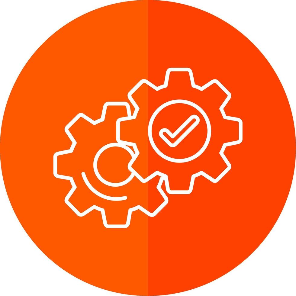 Setting Line Red Circle Icon vector