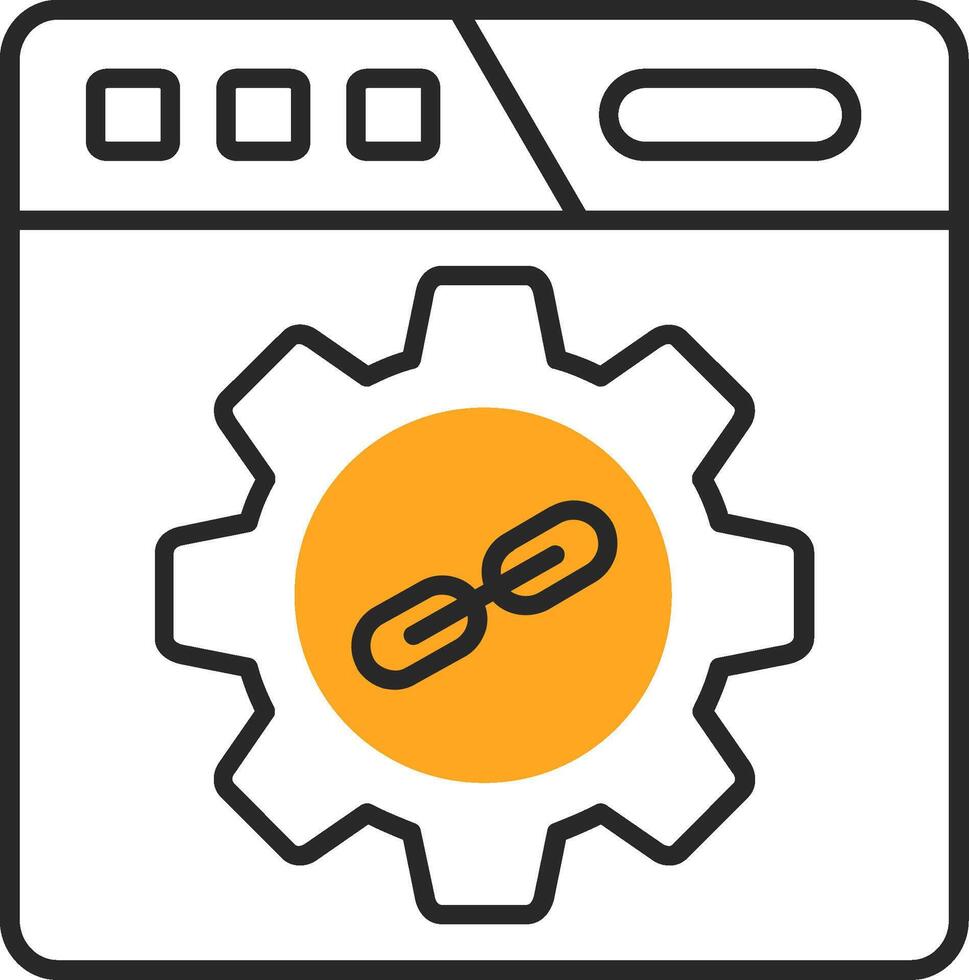 Backlink Skined Filled Icon vector