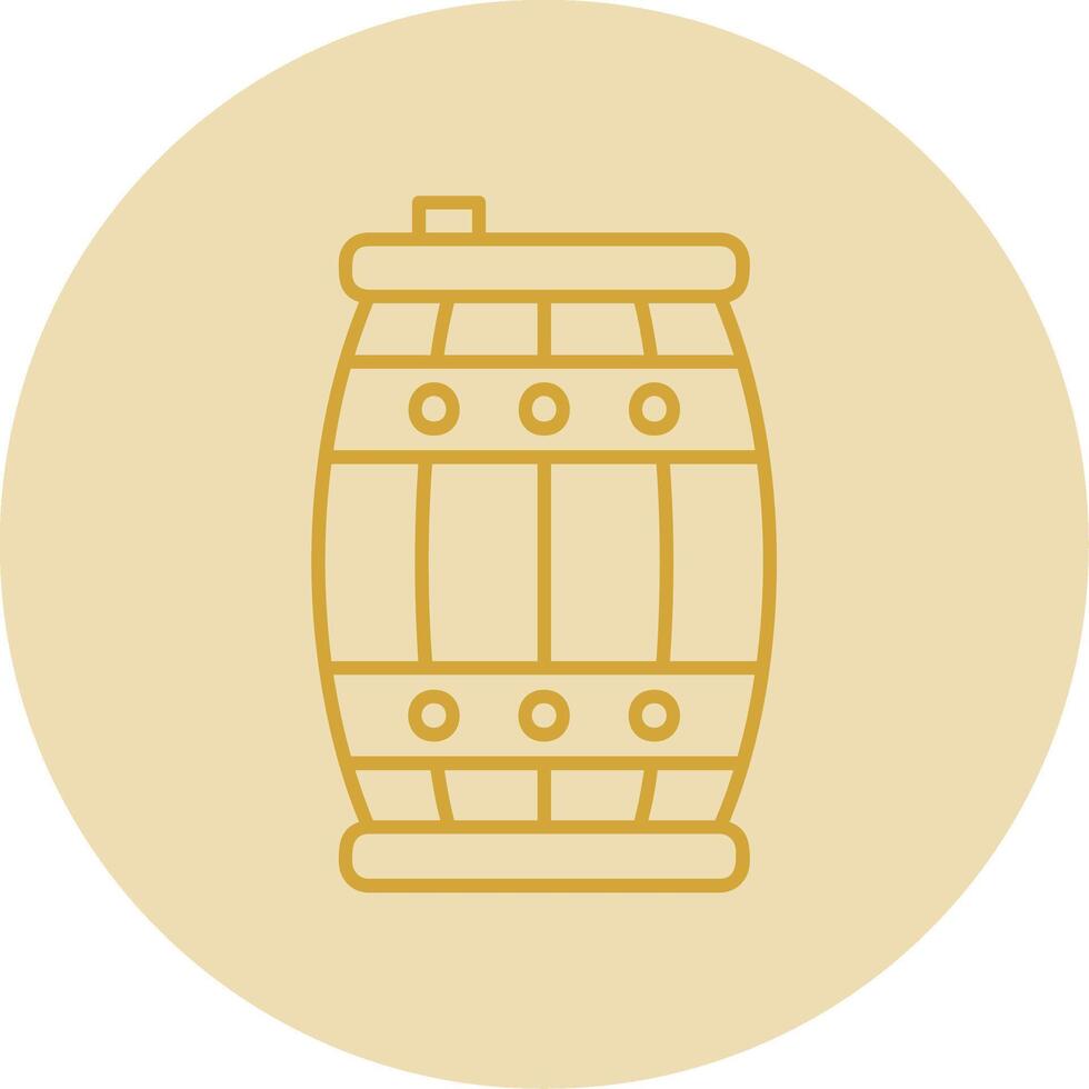 Barrel Line Yellow Circle Icon vector
