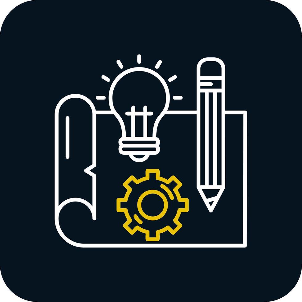 Blueprint Line Yellow White Icon vector