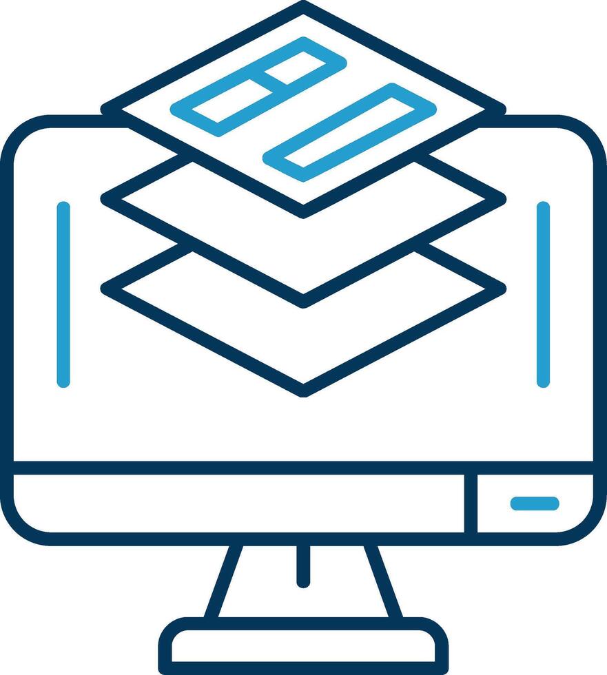 Layer Line Blue Two Color Icon vector