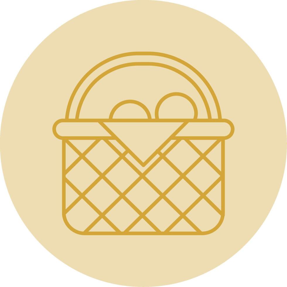 Basket Line Yellow Circle Icon vector