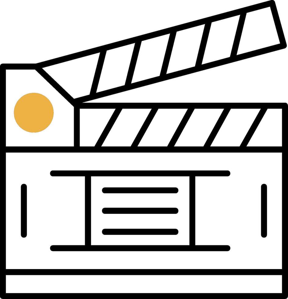 Clapperboard Skined Filled Icon vector