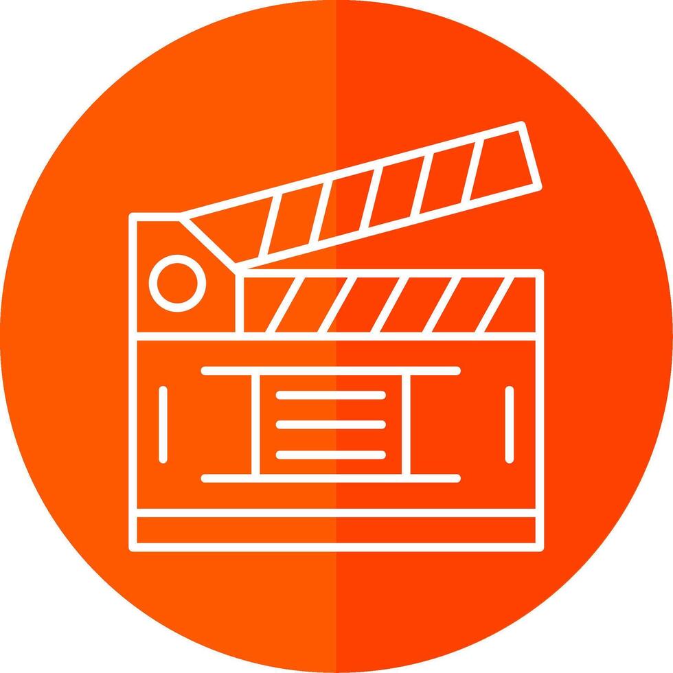 Clapperboard Line Red Circle Icon vector